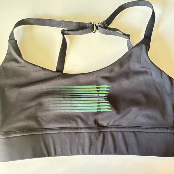 Savage X Fenty “Band-It Low Impact Sports Bra” size M “black caviar/oil slick” - Picture 4 of 7